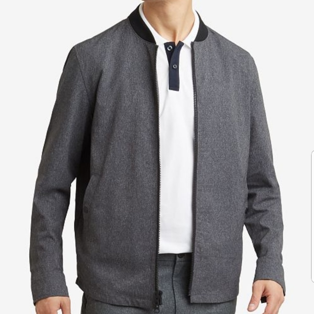 Kenneth Cole Grey Soft Shell Bomber Jacket NWOT